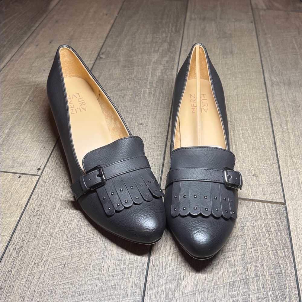 Naturalizer Black Fringe Loafers